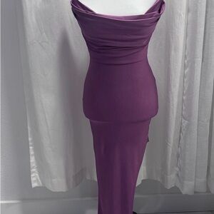 WINSOR Elegant Purple Off-Shoulder Dress